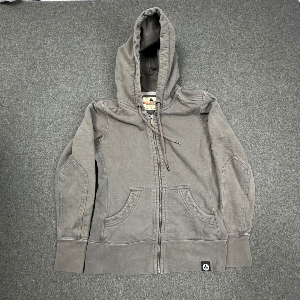 American Giant Womens S Gray Full Zip Hoodie 100% Cotton Made in USA W1-1A-1